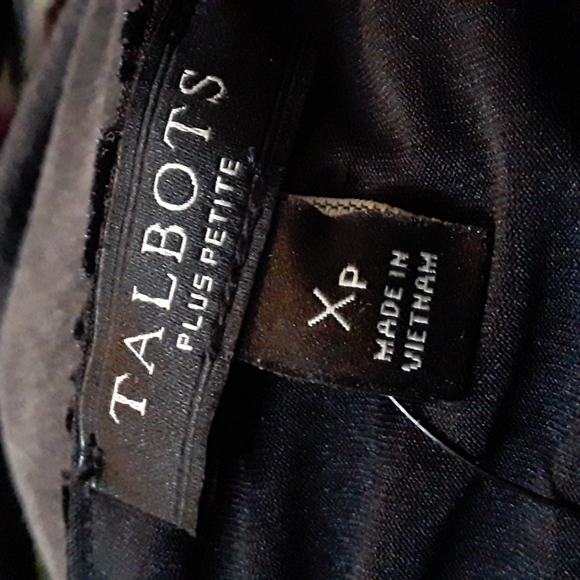 NWT Talbots Black Burnout Velvet Tie Sleeve Plus Petite XP - Picture 14 of 16
